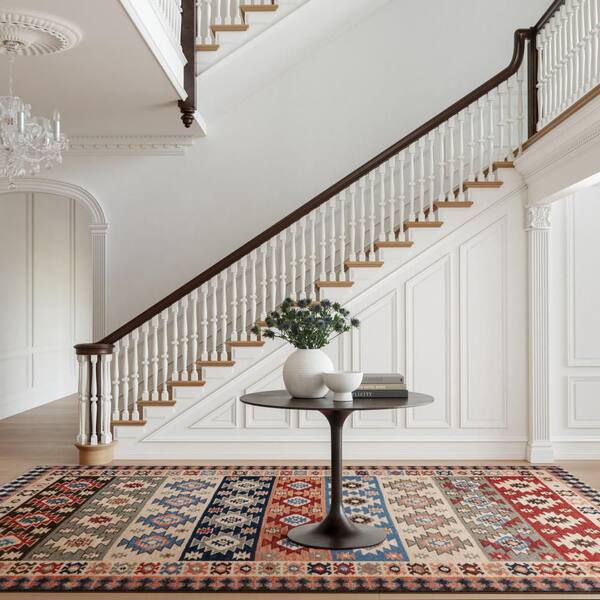 Balsam Kilim Machine Washable Multi 5 ft. x 8 ft. Indoor Area Rug