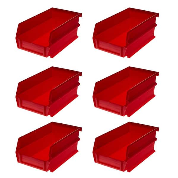 LocBin 7-3/8 in. L x 4-1/8 in. W x 3 in. H Red Tool Storage Bin, (6-Pack)
