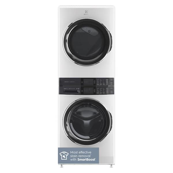 Electrolux 4.5 cu. ft. Stacked Washer and 8.0 cu. ft. Gas Dryer Laundry Tower in White with SmartBoost Premixing, Energy Star