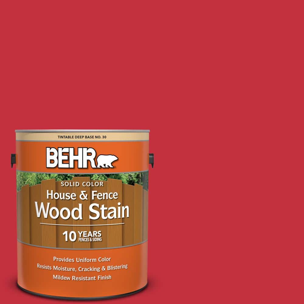 1 gal. #150B-7 Poinsettia Solid Color House and Fence Exterior Wood Stain