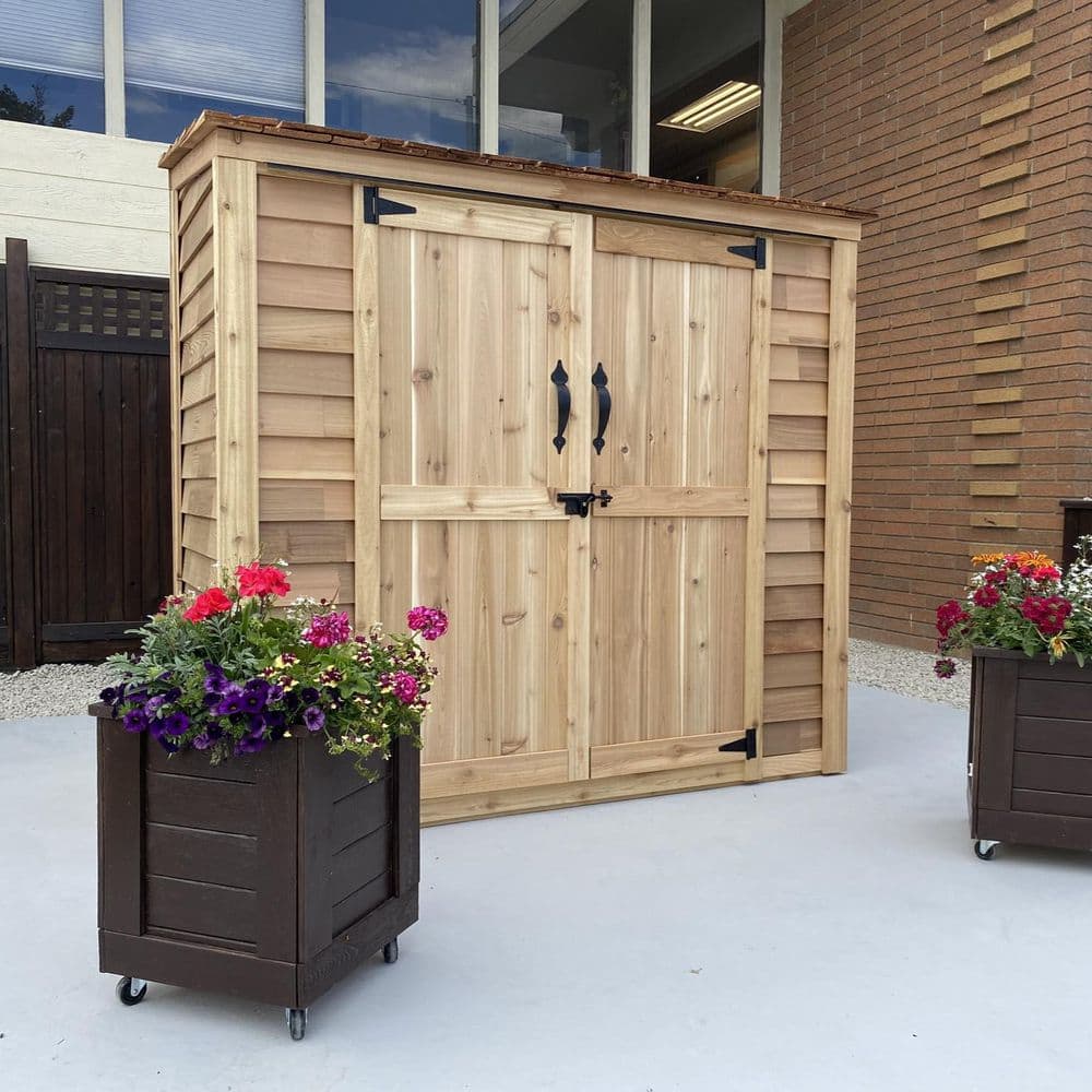 Grand Garden Chalet 6x3 Medium-Brown Wood Shed with Cedar Roof