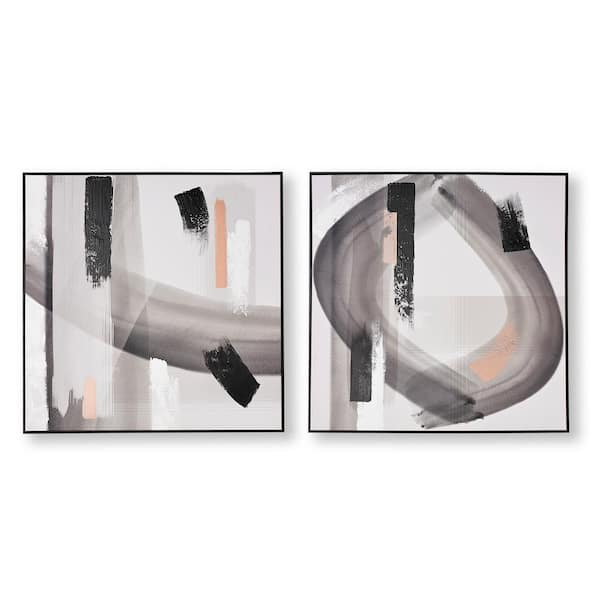Graham & Brown 31 in. x 31 in. "Monochrome Radiance" Framed Canvas Wall Art