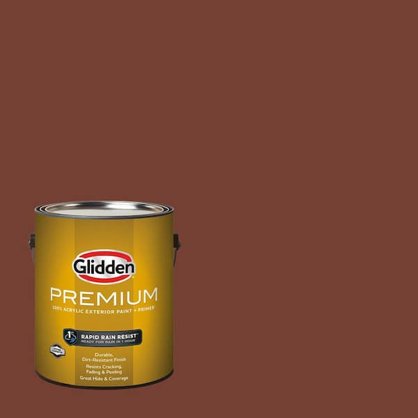 Glidden Premium 1 gal. PPG1060-7 Warm Mahogany Flat Exterior Latex