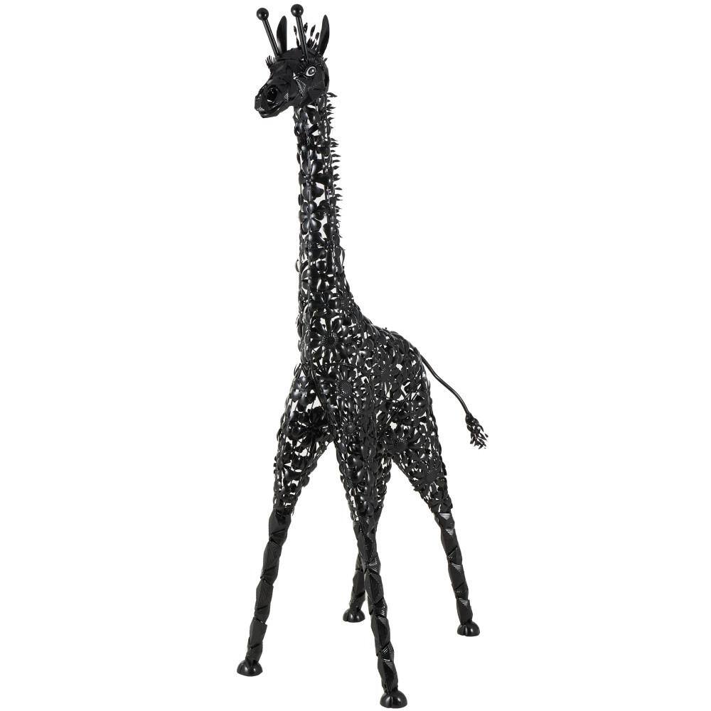 Litton Lane 78 in. Metal Indoor Outdoor Tall Giraffe Garden