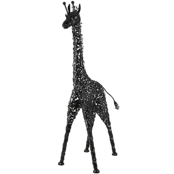 78 in. Metal Indoor Outdoor Tall Giraffe Garden Sculpture