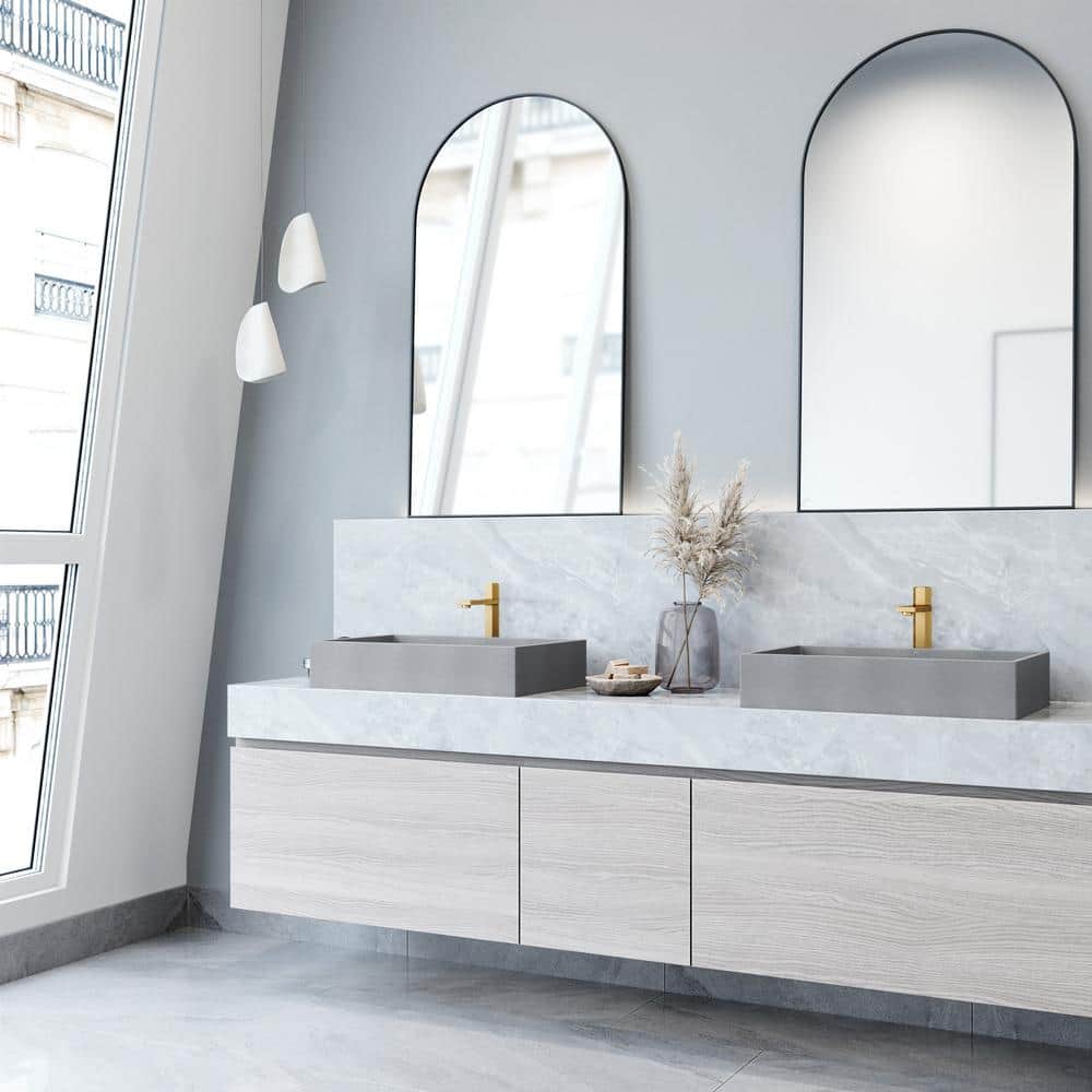 Concreto Stone 24" Gray Rectangular Vessel Bathroom Sink