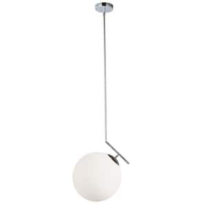 Orion 1-Light Polished Chrome Pendant with Glass Shade