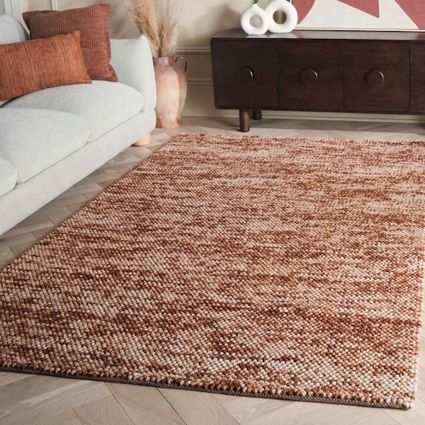 Natura 6 ft. x 6 ft. Rust/Brown Textured Solid Square Area Rug