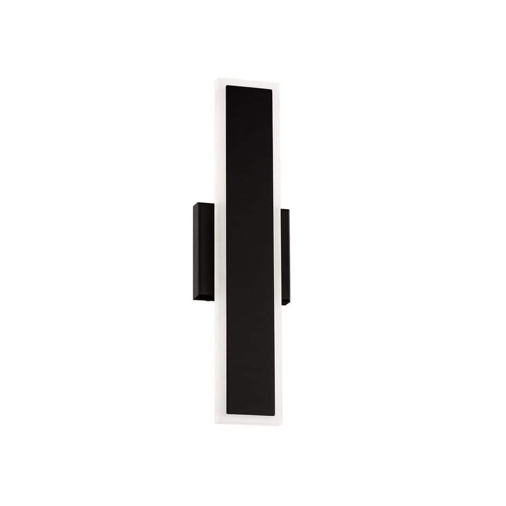 WAC Lighting Bastone 18 in. Black Indoor/Outdoor Hardwired Wall