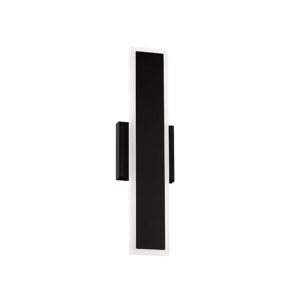 Bastone 18 in. Black Indoor/Outdoor Hardwired Wall Sconce Integrated LED with Selectable 4CCT 2700K-3000K-3500K-4000K