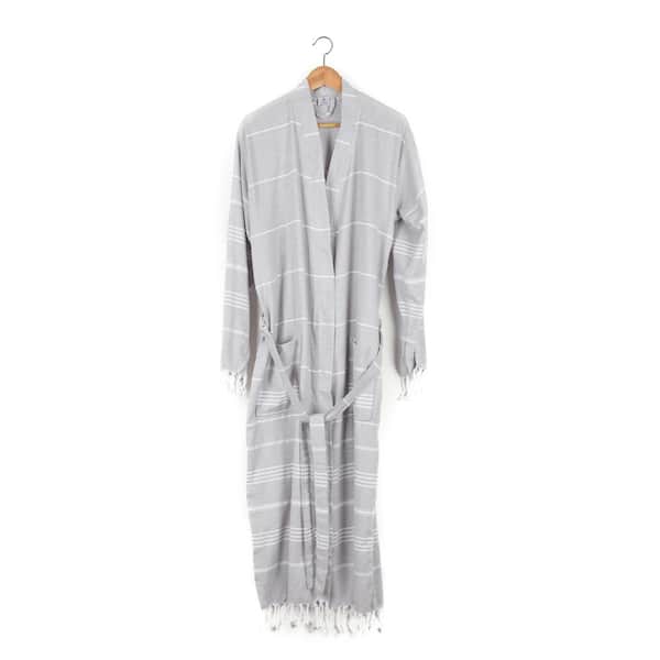 CONTEXT Peshtemal Gray Large 100% Organic Turkish Cotton Bath Robes