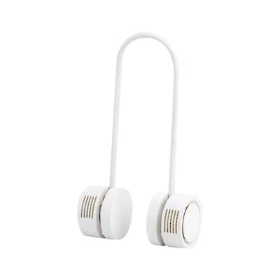 Rolling Bladeless 1.5 in. 3-Speeds Rechargeable Personal Fan with Flexible Neckband in White