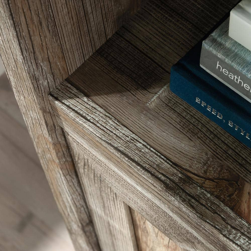 Rustic Cedar 71.5" Adjustable 5-Shelf Bookcase with Doors
