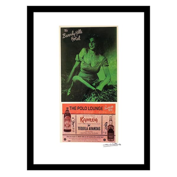VENICE BEACH Collections The Polo Lounge at the Beverly Hills Hotel Vintage Ad by Fairchild Paris 1-Piece Framed Graphic Print 18 in. x 14 in.