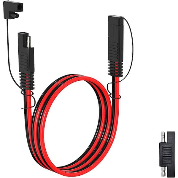 12AWG 3 ft. SAE Extension Cable Quick Disconnect Wire Harness for Automotive RV Solar Panel with Waterproof Cap