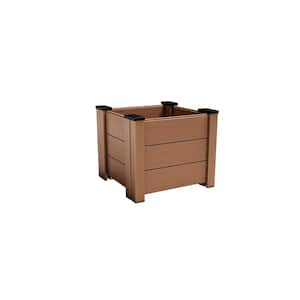 2 ft. L x 2 ft. W x 2 ft. H Composite Gardening Square Planter Timber Brown Adjustable Root Depth