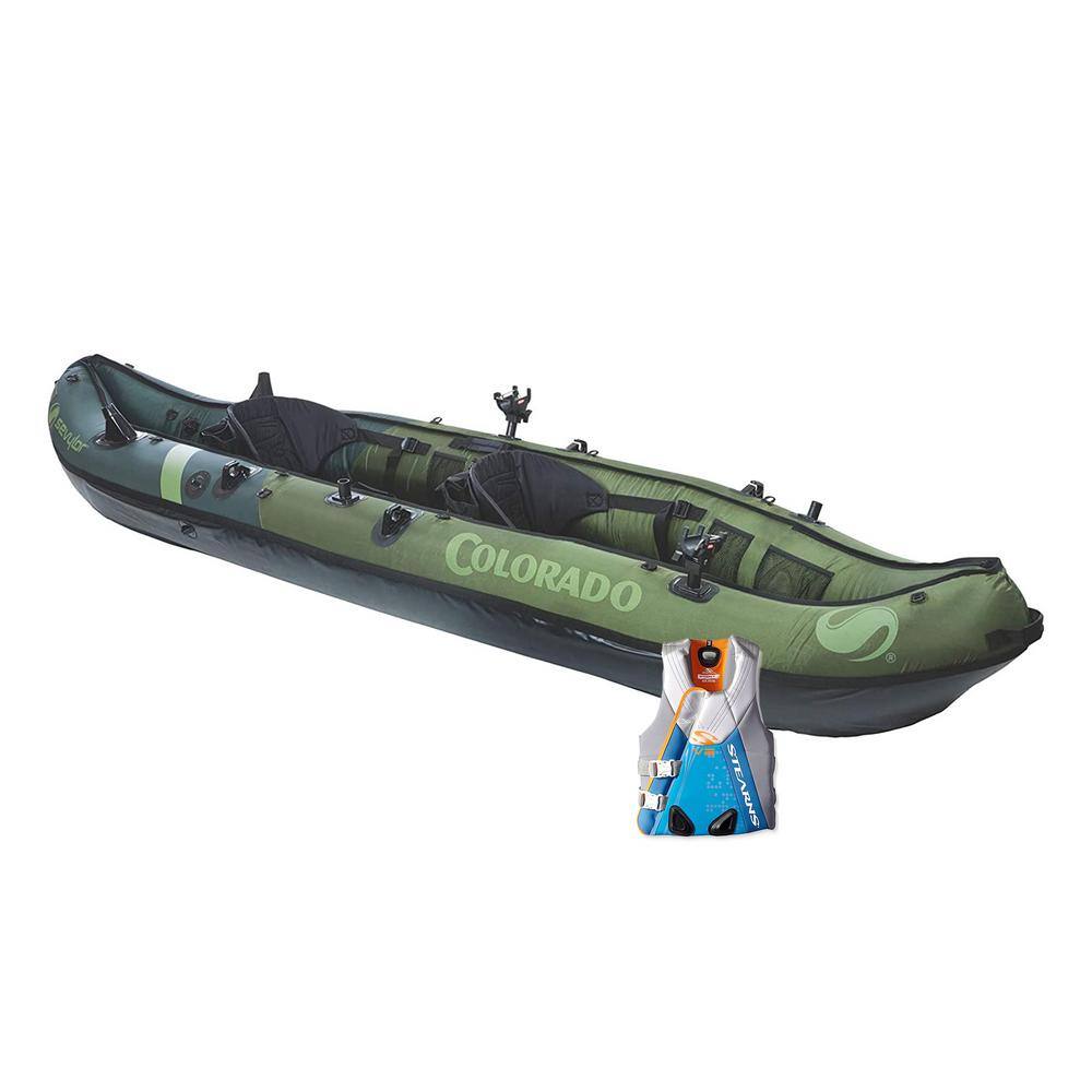 12 ft. Blue Vinyl Foldable Fishing Touring Kayaks Portable