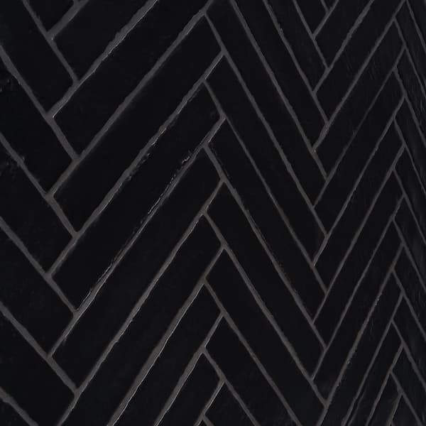 Ivy Hill Tile Virtuo Matte Black 1.45 in. x 0.39 in. Crackled