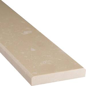 Beige Double Beveled 4 in. x 36 in. Polished Marble Floor and Wall Tile (1 sq. ft./Each)