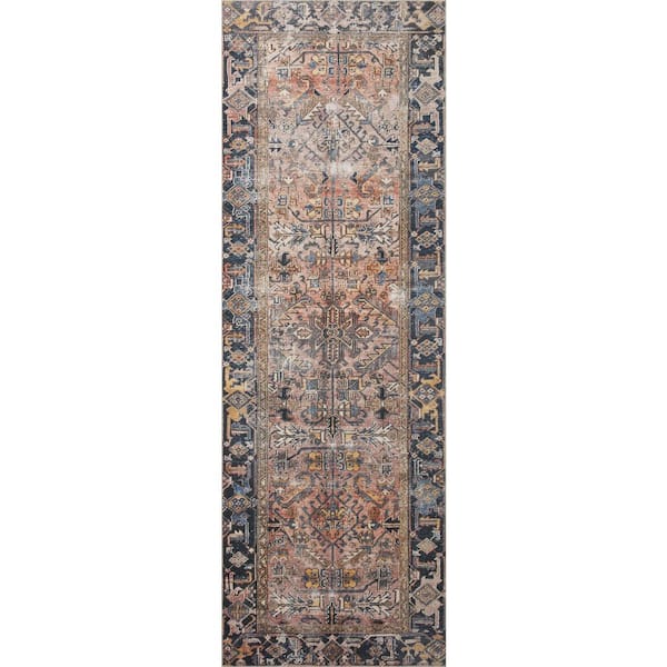 Chris Love Julia Jules Terracotta / Multi 2 ft. 6 in. x 7 ft. 6 in.  Traditional Runner Rug