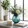 Liv&Skye10in.Blue/GreenGlassRoundFrostedEtchedDecorativeVase22903-02-TheHomeDepot