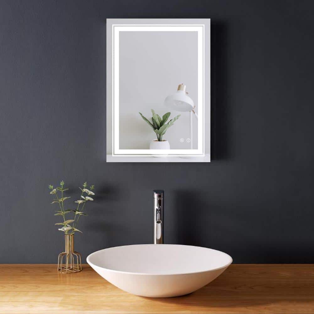 MEDUNJESS KARA 20 in. W x 28 in. H Rectangular Frameless anti fog wall