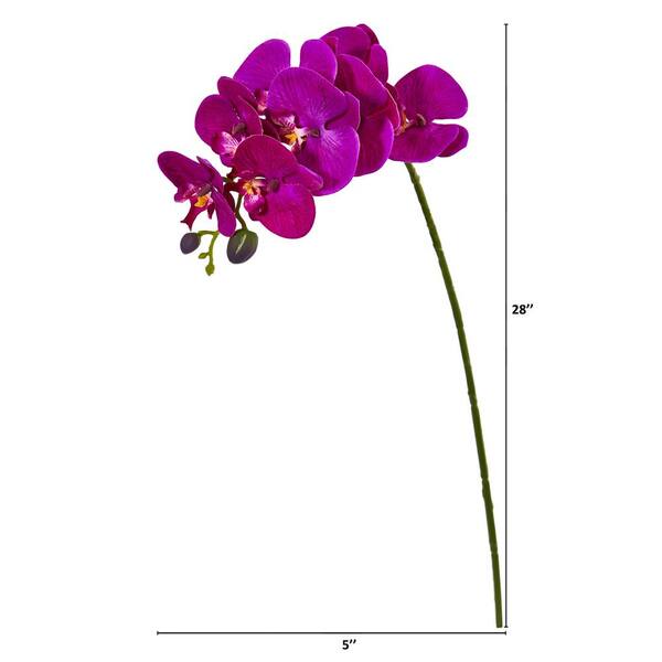 Nearly Natural 28 In Orchid Phalaenopsis Artificial Flower Stem Set Of 6 2269 S6 Pp The Home Depot