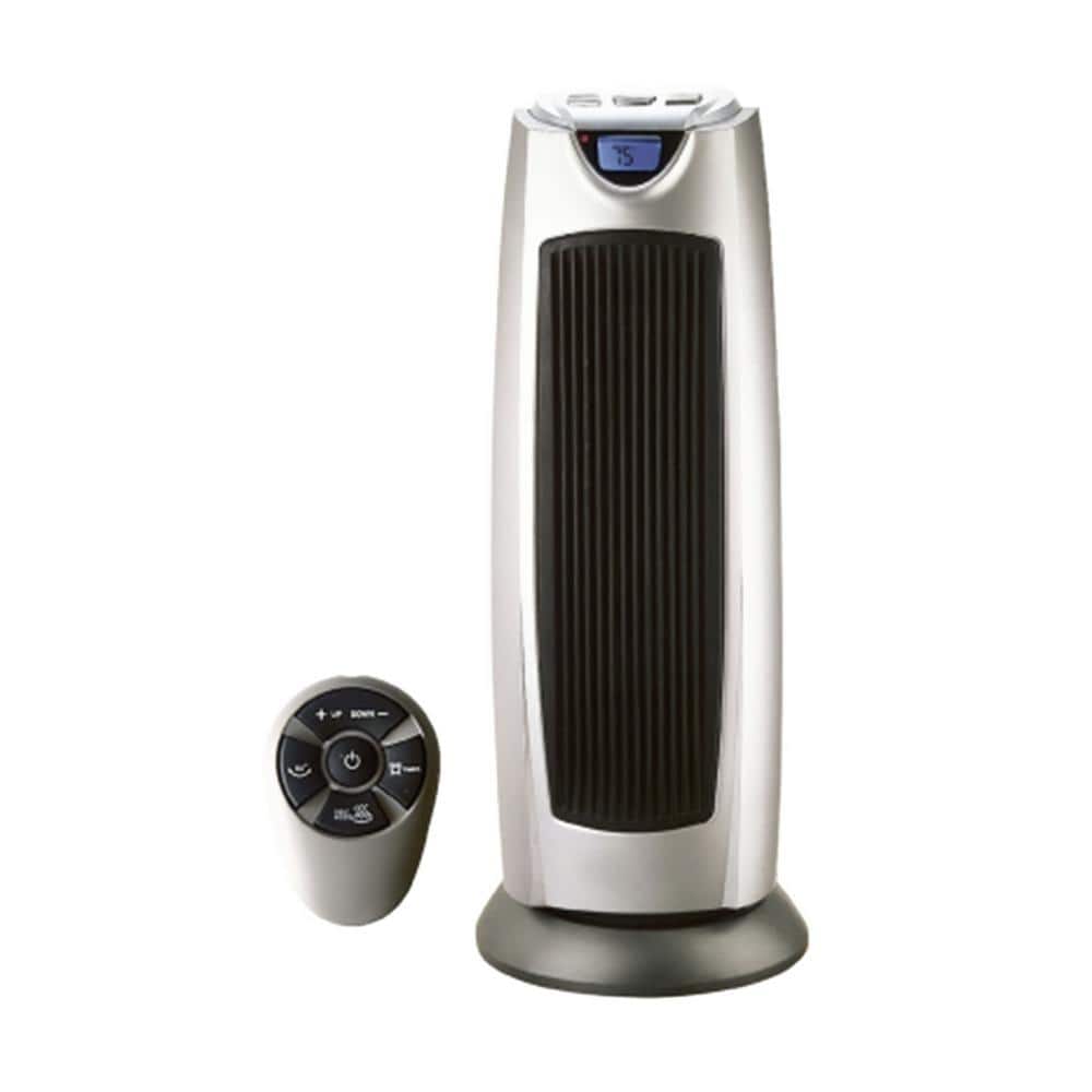 1500-Watt Electric Ceramic Oscillating Tower Heater 2-Setting Fan with Remo