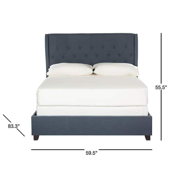 Safavieh Blanchett Navy Full Upholstered Bed