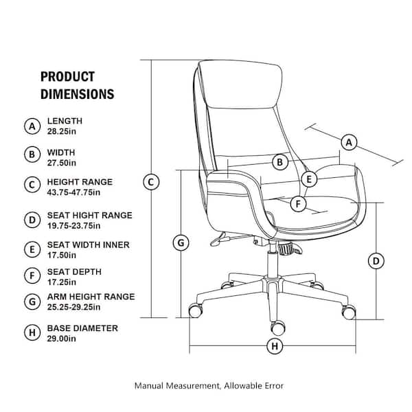 Camel Brown Mid-Century Modern Leatherette Gaslift Adjustable Swivel Office Chair