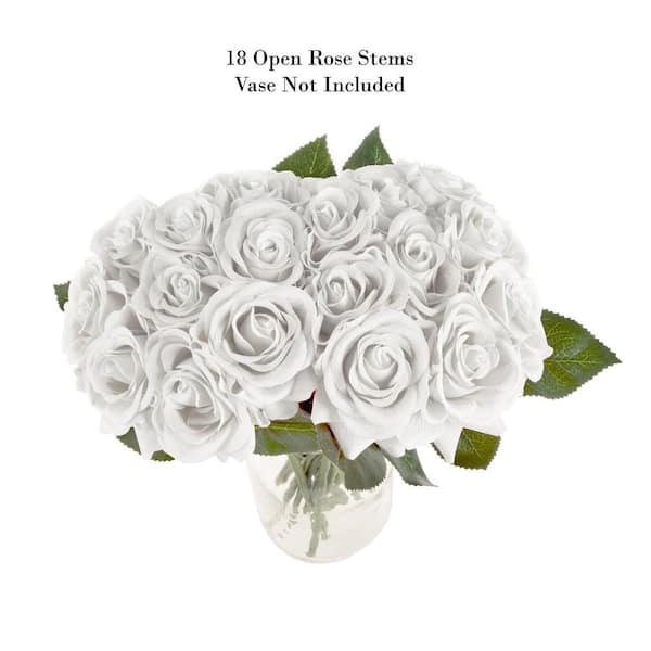 Offen【Reborn project】ROSE-pointed /WHITE White-Real Touch Rose - (100 pcs) — Forever Blooms
