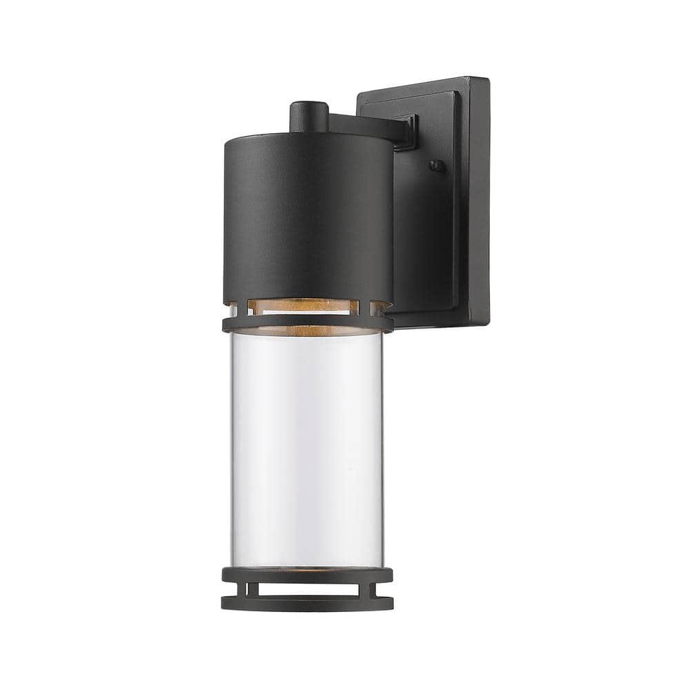Luminata Black Outdoor Hardwired Wall Sconce with Integrated LED