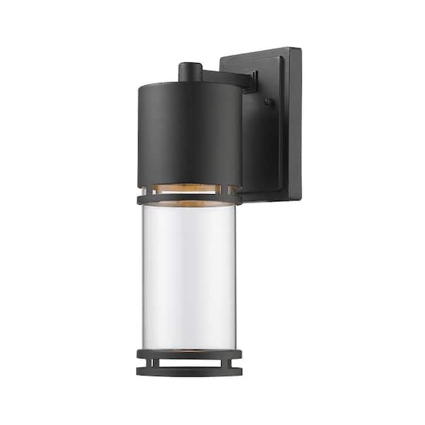 Unbranded Luminata Black Outdoor Hardwired Wall Sconce with Integrated LED