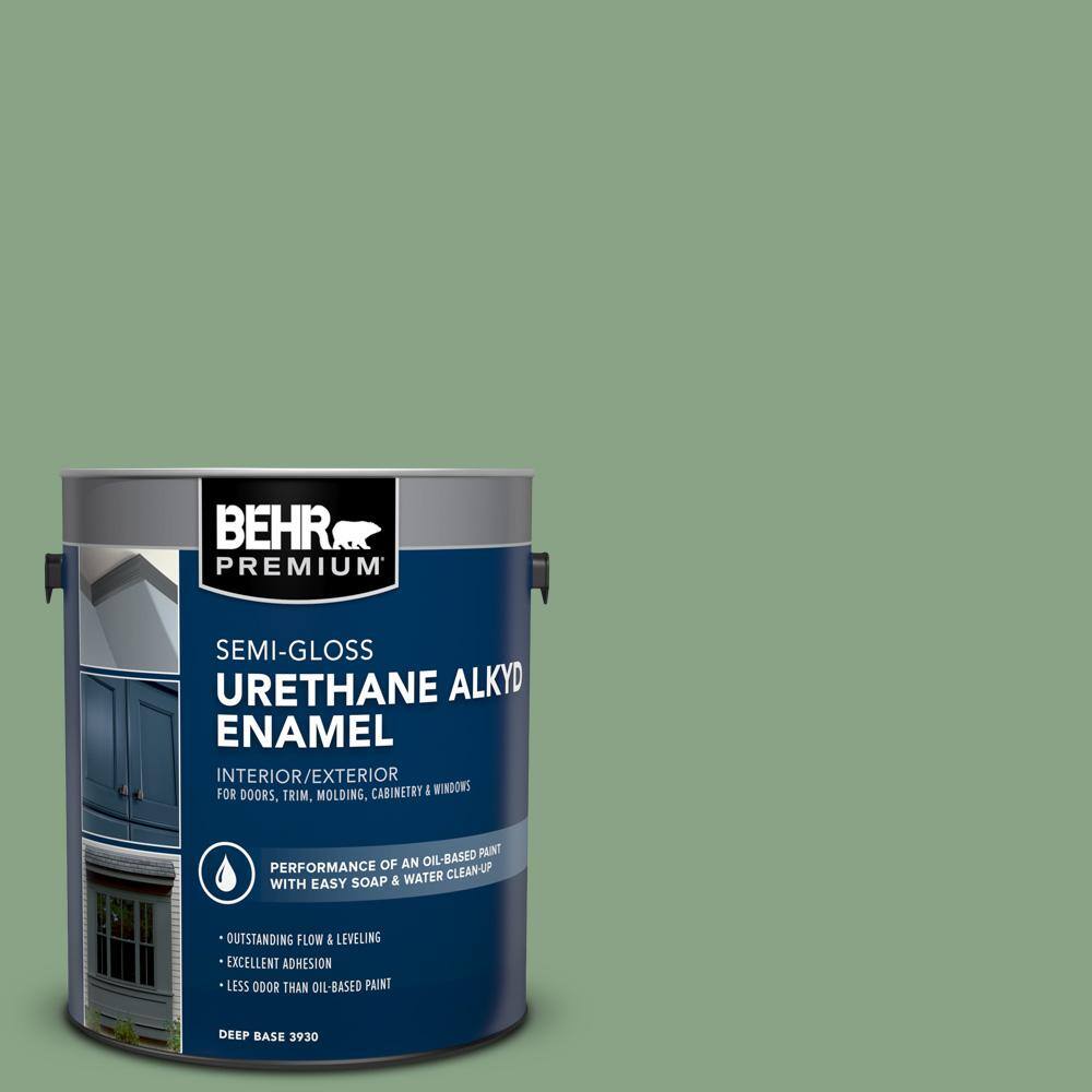 1 gal. #S400-5 Gallery Green Urethane Alkyd Semi-Gloss Enamel Interior/Exterior Paint price history on PriceWatchPro