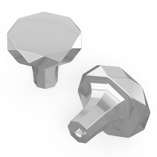 HICKORY HARDWARE Series Karat Collection Knob 1-1/4 in. Dia Chrome Finish Modern Zinc Cabinet Knob (1-Pack)