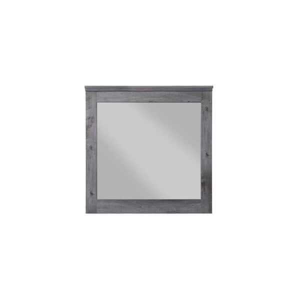 HomeRoots 37 in. W x 38 in. H Wood Gray Wood Dresser Mirror