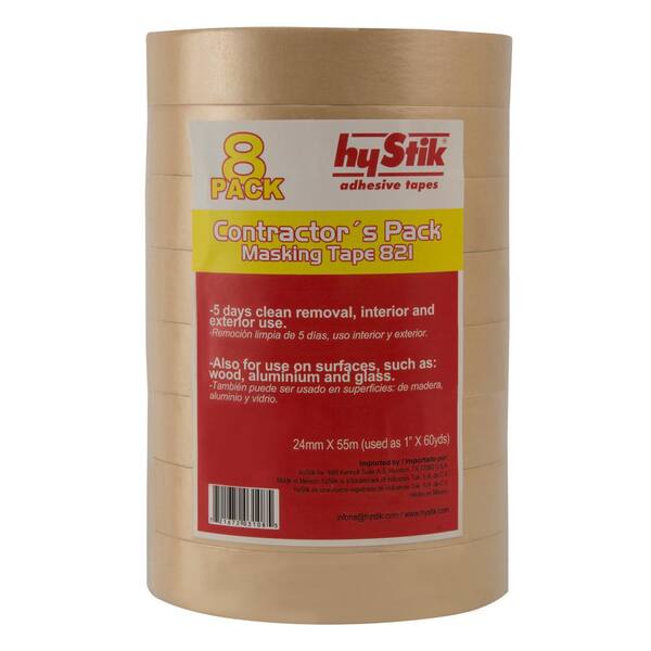 hyStik 1 in. x 60 yds. Contractor's Grade Painting Masking Tape (8-Pack)