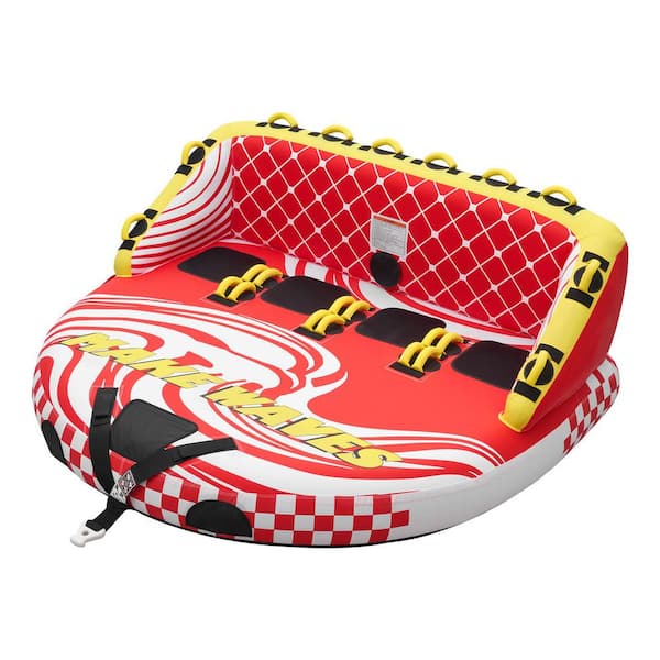 Towable Tubes for Boating, 81.1 in. Red Towable Tubes, Inflatable Tube for Water Sports, 680 lbs. Capacity