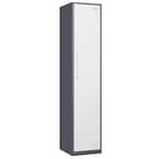 Mlezan Single Door Metal Locker Cabinet with Doors and Keys Gray