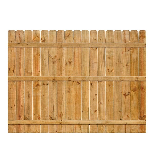 Mendocino Forest Products 6 ft. H x 8 ft. W Construction Common Redwood  Dog-Ear Fence Panel 07635 - The Home Depot
