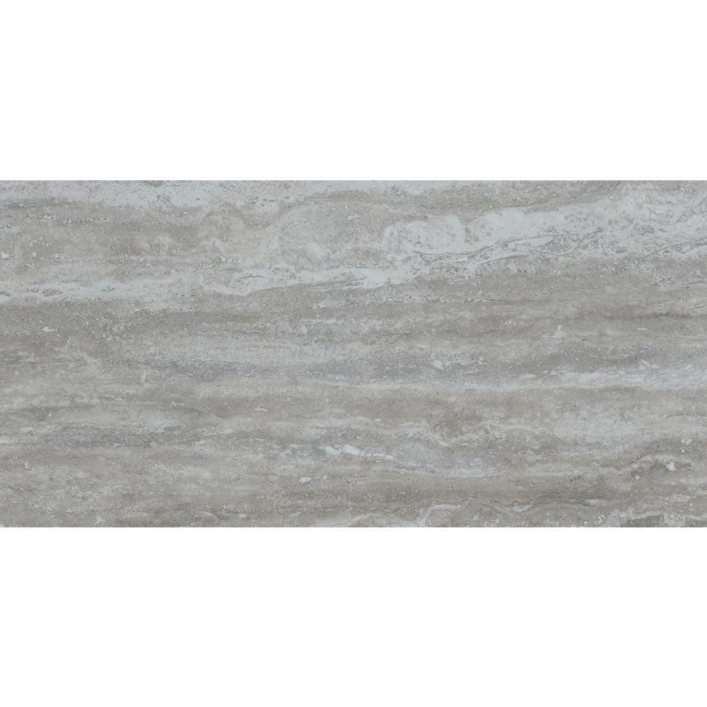 Pietra Trevi Gray 12 in. x 24 in. Polished Porcelain Travertine Look Floor and Wall Tile (16 sq. ft./Case) price history on PriceWatchPro