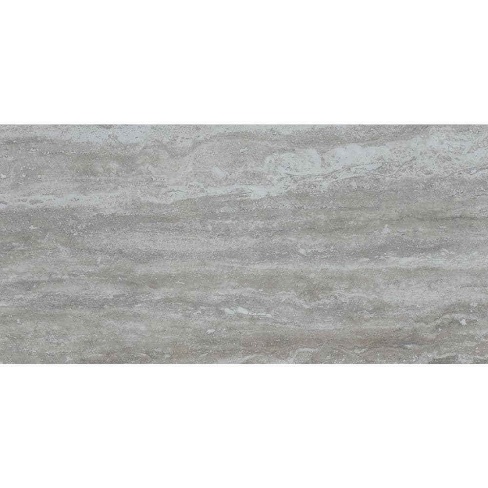 MSI Pietra Gray 12 in. x 24 in. Polished Porcelain Stone Look Floor and Wall Tile (16 sq. ft./Case), Pietra Trevi Gray -  NPIETREGRA1224P