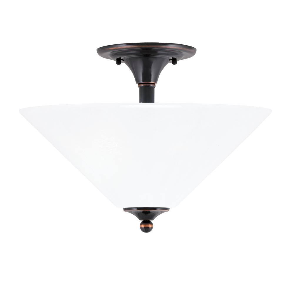 Bristol 16 in. 2-Light Black Copper Transitional Semi-Flush Mount with 16 i