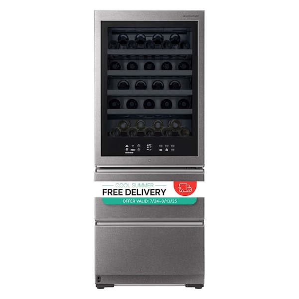 SIGNATURE 65-Bottle Freestanding SMART Wine Cellar Smart Beverage Cooler with InstaView & Auto-Open Door, Counter Depth