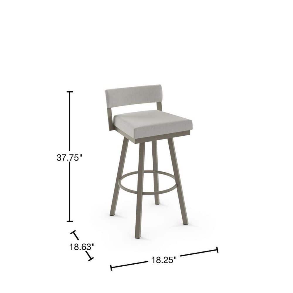 Modern Geometric Low-Back 32'' Gray Metal Swivel Barstool