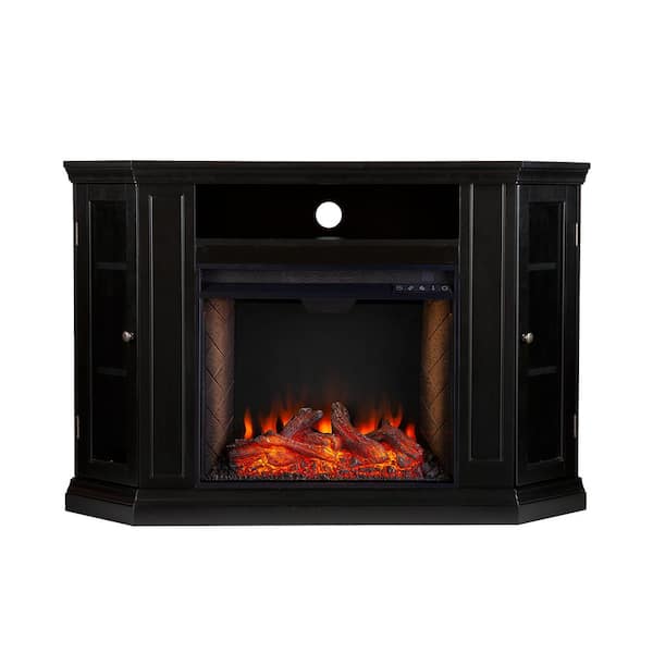 Southern Enterprises Denton Alexa Enabled 48 in. Electric Smart Fireplace in Black