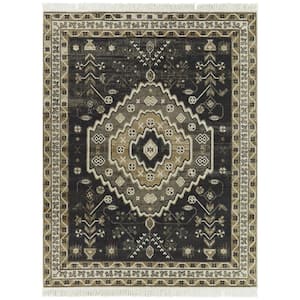 Farrell Charcoal 5 ft. x 7 ft. Medallion Area Rug