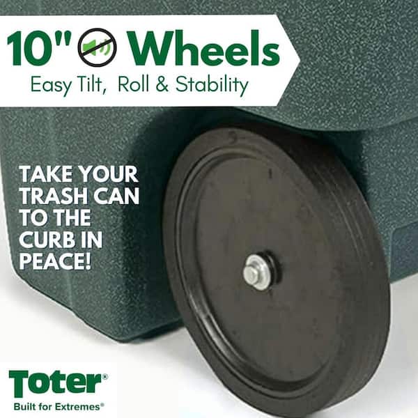 Toter Trash Can with Wheels and Lid, Graystone, 48 Gallon