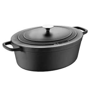 staan Tablet Koppeling MasterPRO BBQ 7 qt. Oval Cast Iron Covered Dutch Oven MPUS16310BLK - The  Home Depot