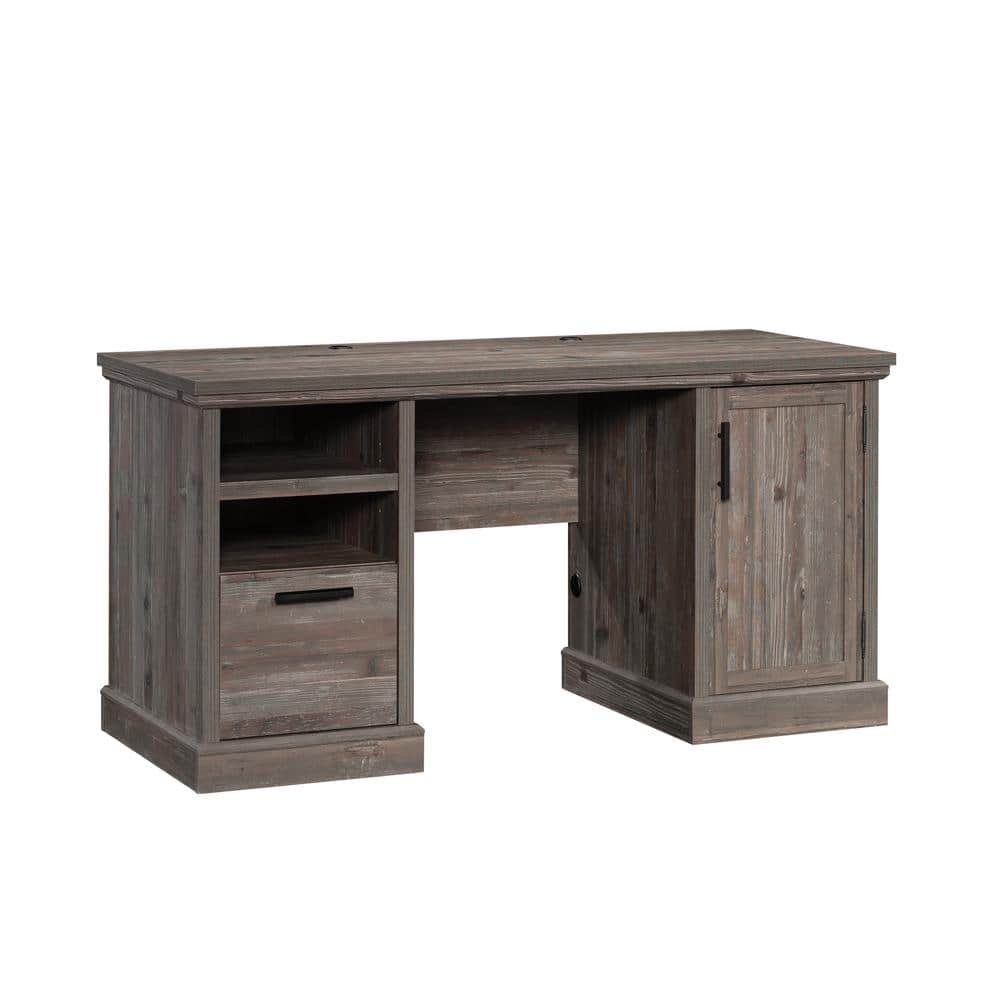 Sauder Aspen Post Computer Desk Pebble Pine